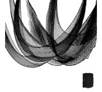 VireEyU Set di 5 Teli Spaventosi per Halloween, Rete Nera, Pacco da 5, Telo Misterioso, 182x76 cm, Ideale per Decorazioni Tavola, Case Infestate, Verande, Finestre e Porte, Nero