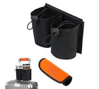 VireEyU Set di accessori per valigia 2 pezzi: Guanti antiscivolo per maniglie e borsa per bottiglie d'acqua portatile con copertura manico rimovibile, capace di contenere due tazze da caffè