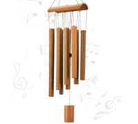 VIREKM Campanelli a vento in bambù, campanelli a vento in legno commemorativi per esterni con suoni naturali, decorazioni per interni per patio, veranda, giardino e cortile