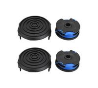 VIRELLO Bobina di ricambio e copertura per decespugliatore elettrico Harbor Freight Bauer 20115E-B - Doppio strato in nylon, 1,65 mm x 8,2 m, nero/blu - Manutenzione del cantiere con filo