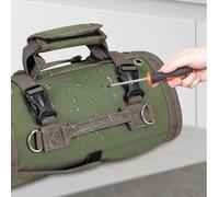 VIRELLO Borsa porta attrezzi arrotolabile, confezione da 2 pezzi, in tessuto Oxford, con organizer multitasche, per elettricista, auto, magazzino, casa