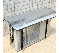 VIRELLO Copertura per unità esterna per condizionatore d'aria in alluminio, parasole impermeabile per compressore AC, scudo isolante a risparmio energetico con fascia elastica, argento, 120 x 60 cm