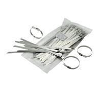 VIRELLO Fascette stringicavo in acciaio inossidabile, confezione da 100 pezzi, accessori per pannelli solari, larghezza inferiore a 7 mm, resistenti alle intemperie, per una gestione sicura dei cavi