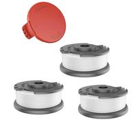 VIRELLO Filo per decespugliatore in nylon da 1,6 mm e copertura arancione per tagliabordi Hyper Tough 20 V senza fili, parti di ricambio per HT19-401-003-06/07, 3 pezzi + 1 cappuccio