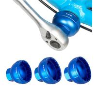 VIRELLO MountainBikeBottomBracketTool,lega di alluminioIntegratedThreadedCupRemoverwithWrenchforBB-39-16/49-16, blu