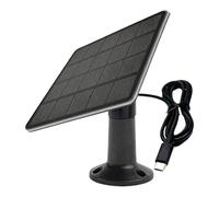 VIRELLO Pannello solare da 5 W per telecamere di sicurezza, impermeabile IP67 con porta USB-C, compatibile con Ring Eufy Reolink, staffa regolabile per cavo di alimentazione esterna