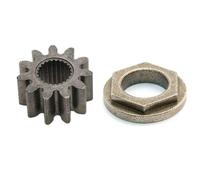 VIRELLO Pignone e boccola dell'albero sterzo per Cadet LT1000/SLT1500/GT & Troy-Bilt LTX/GTX/Horse Riders - Acciaio, foro scanalato a 11 denti - Ricambio trattore prato