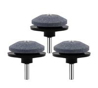 VIRELLO Set di 3 pietre per affilare le lame del tosaerba in corindone - Dischi resistenti all'usura e a macinazione rapida per trapani elettrici e manuali per la manutenzione del prato