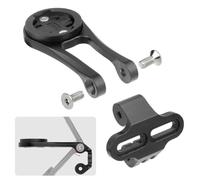 VIRELLO Supporto per computer da bicicletta, in lega di alluminio, staffa di estensione con supporto per luce per Garmin Bryton Cateye, vite M5 da 10 a 36 mm, nero