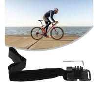 VIRELLO Supporto regolabile per casco da bicicletta, supporto per torcia da ciclismo, plastica, lega di alluminio, misura 12-36 cm perimetrale, nero