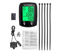 VIRELLO Wiredtachimetro, LCDBikeComputerwithOdometer, Waterproof ABSCyclingOdometerwithBacklightforDayandNightUse,EasyInstallforMostBikes,Black