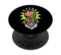 Virgen de Guadalupe Cartoon Cute Chibi Virgin Mary PopSockets PopGrip Adesivo