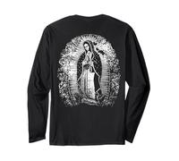 Virgen de Guadalupe Design Minimalista Messicano cattolico Maglia a Manica
