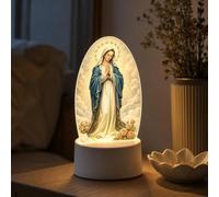 Virgen De Guadalupe - Luce notturna, lampada da preghiera vergine Guadalupe | Lampada da tavolo a LED 2D Guadalupe con preghiera della Vergine Guadalupe alimentata tramite USB, con morbido bagliore caldo