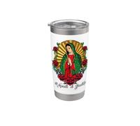 Virgen de Guadalupe Mexican Virgin Mary Catholic Blessed Bicchiere termico in acciaio inox doppia parete