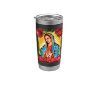 Virgen de Guadalupe Mexican Virgin Mary Catholic Blessed Bicchiere termico in acciaio inox doppia parete