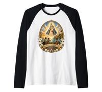 Virgen de la Caridad del Cobre Patrona de Cuba Patrona Maglia con Maniche Raglan
