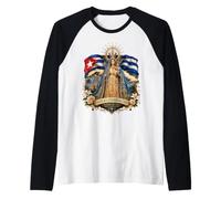 Virgen de la Caridad del Cobre Patrona di Cuba Maglia con Maniche Raglan