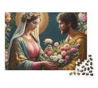 Virgin Mary And Joseph Puzzle 1000 Pezzi - Puzzle Artistico Rilassante, Poster in Omaggio, Confezione Elegante - 38x26cm/1000pcs