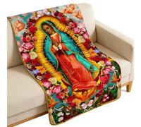 Virgin Mary Blanket - Flannel, Throw Blanket Warm Soft | Prayer Christian Design, Bed & Sofa Blankets For Homeowners, Collectors, Adults, Meditation, Dorm, Picnic, Bedroom, Study, Office, Apartme