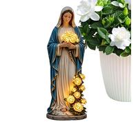 Virgin Mary - Lampada da giardino con statuetta | Statue della Madre Benedetta All'aperto per il cortile esterno Cortile Prato Patio Portico Terrazza Paesaggio Mantello