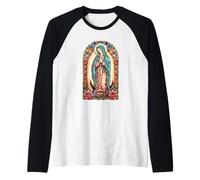 Virgin Mary of Guadalupe Religious Graphic Women Catholic Maglia con Maniche Raglan