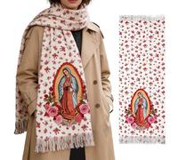 Virgin Mary - Sciarpa da donna cattolica, morbida e calda, decorazioni | Coperta cattolica sciarpa per camera di casa appartamento hotel ristorante giardino preghiera festa vacanza Ringraziamento