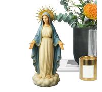 Virgin Mary Statue, Religious Resin Sculpture, Decorative Spiritual Figurine, Elegant Catholic Desktop Icon, Blessed Mother Ornament for Bookshelf, Coffee Table, Window, Nightstand, Display Cabinet