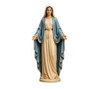 Virgin Mary Statue - Statua della Vergine Maria - Statuetta Cattolica Dipinta a Mano Avorio e Manto Blu | Scultura da Scrivania della Beata Vergines Nostra | Ornamento Religioso dellas Beata V