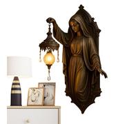 Virgin Mary Wall Sconce - Lampada montata in resina vintage, luce sacra decorativa, elegante apparecchio di illuminazione interno | Accento classico per la casa religiosa per il bagno per la festa del