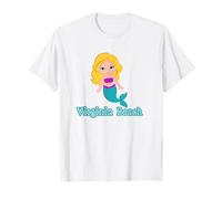 Virginia Beach Carino Whimsy Bionda Sirena Estate Vacanza Maglietta