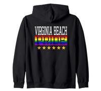 Virginia Beach Pride Gay Lesbiche Queer LGBT Bandiera Arcobaleno Felpa con Cappuccio