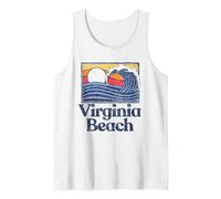 Virginia Beach Retro Surfer Vintage Beach & Wave Graphic Canotta