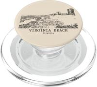 Virginia Beach VA Vintage Skyline Disegno PopSockets PopGrip per MagSafe