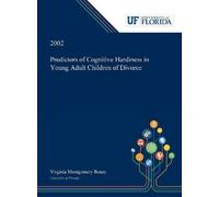 Virginia Boney Predictors of Cognitive Hardiness in Young Adu (Copertina rigida)