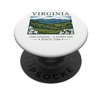Virginia Long Shadow Terreno costante dal 1788 PopSockets PopGrip Adesivo