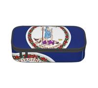 Virginia State Flag - Astuccio grande capiente per cancelleria, con cerniera, per ragazzi, ragazze, studenti, scuola, Nero , Taglia unica, Valigia