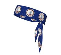 Virginia State Flag Sport Head Tie Beach Summer Tropical regolabile antiscivolo traspirante per correre Ninja Head Band