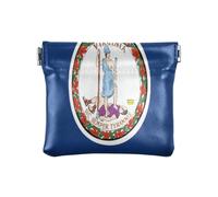 Virginia State Va Flags Blue PU Leather Small Coin Purse Unico Card Key Organizer per Ragazze Donne Signore