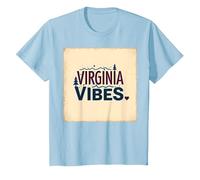 Virginia Vibes: Amore in Montagna per Gli Appassionati di Outdoor Maglietta, Bambini, Celeste, 6 Anni