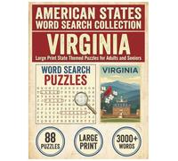 Virginia Word Search Puzzle Book: Large Print State Themed Puzzles for Adults and Seniors: Explore Local Cities, History, Facts and Rodeo & Equestrian with Alphabetical Word Lists