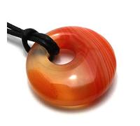 Virgo Birthstone Necklace - Carnelian Donut