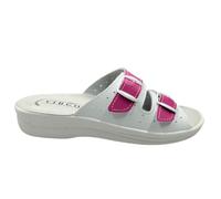 VIRGO FIRENZE Ciabatta Donna Anatomica Doppia Fascia Regolabile - Plantare Comfort Antishock - Leggera e Antiscivolo - Made in Italy, fux, 38