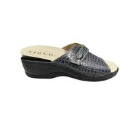 VIRGO FIRENZE Ciabatte Donna con Plantare Estraibile in Pelle Traspirante Antibatterico Pantofole Made in Italy antishock con Cinturino Regolabile su Dorso Piede, Grigio, 37