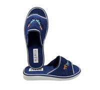 VIRGO FIRENZE Ciabatte Donna in Spugna Pianelle Aperte in puro Cotone Morbide e Leggere per Casa e Relax, Blue, 38