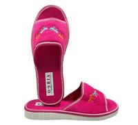 VIRGO FIRENZE Ciabatte Donna in Spugna Pianelle Aperte in puro Cotone Morbide e Leggere per Casa e Relax, Fux, 39