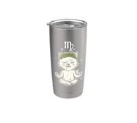 Virgo Zen Cat Astrologia Bicchiere termico in acciaio inox doppia parete