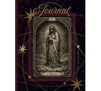 Virgo Zodiac Journal 8.5 x 11 - Astrology Notebook, Gothic Tarot Virgo Cover, Celestial Star Journal, 120 Page Lined Writing Book
