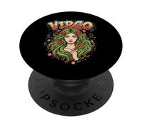 Virgo Zodiac Maiden Graffiti Cosmic Earth Goddess Flow Retro PopSockets PopGrip Adesivo