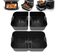 VIRIECH 3 Pezzi accessori per friggitrice ad aria Ninja, Accessori Air Fryer, Accessori friggitrice ad aria in silicone per Ninja AF500EU 10,4L 5,2L, COSORI 10L, contenitori per friggitrice ad aria